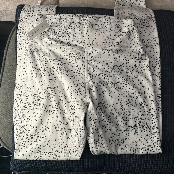 CheriFit leggings. Size Medium. White with tiny black , grey stars. - Picture 1 of 3